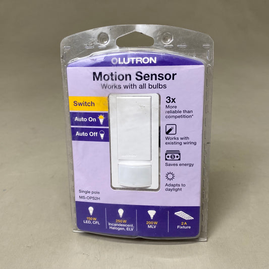 LUTRON  Motion Sensor Light Switch  1.75"x2"x4.2" White MS-OPS2H