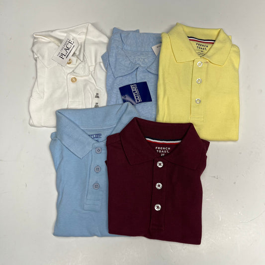 ZA@ (5 PACK) Uniform Soft Pique Polo Shirts Boy's sz 2T Assorted Colors