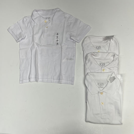 ZA@ THE CHILDRENS PLACE Uniform Soft Pique Polo Shirt 100% Cotton Boy's Sz 4T White (As-Is)
