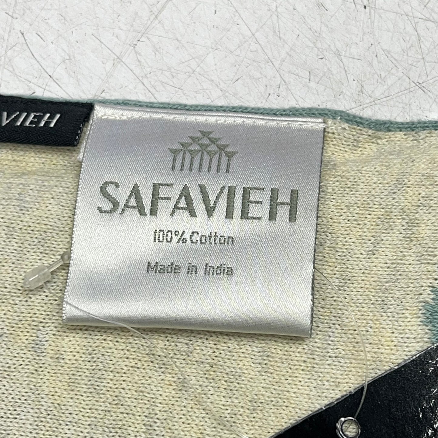SAFAVIEH Skye Throw Blanket 100% Cotton 32"x40" Summer Blue/White BBY1011A-3240