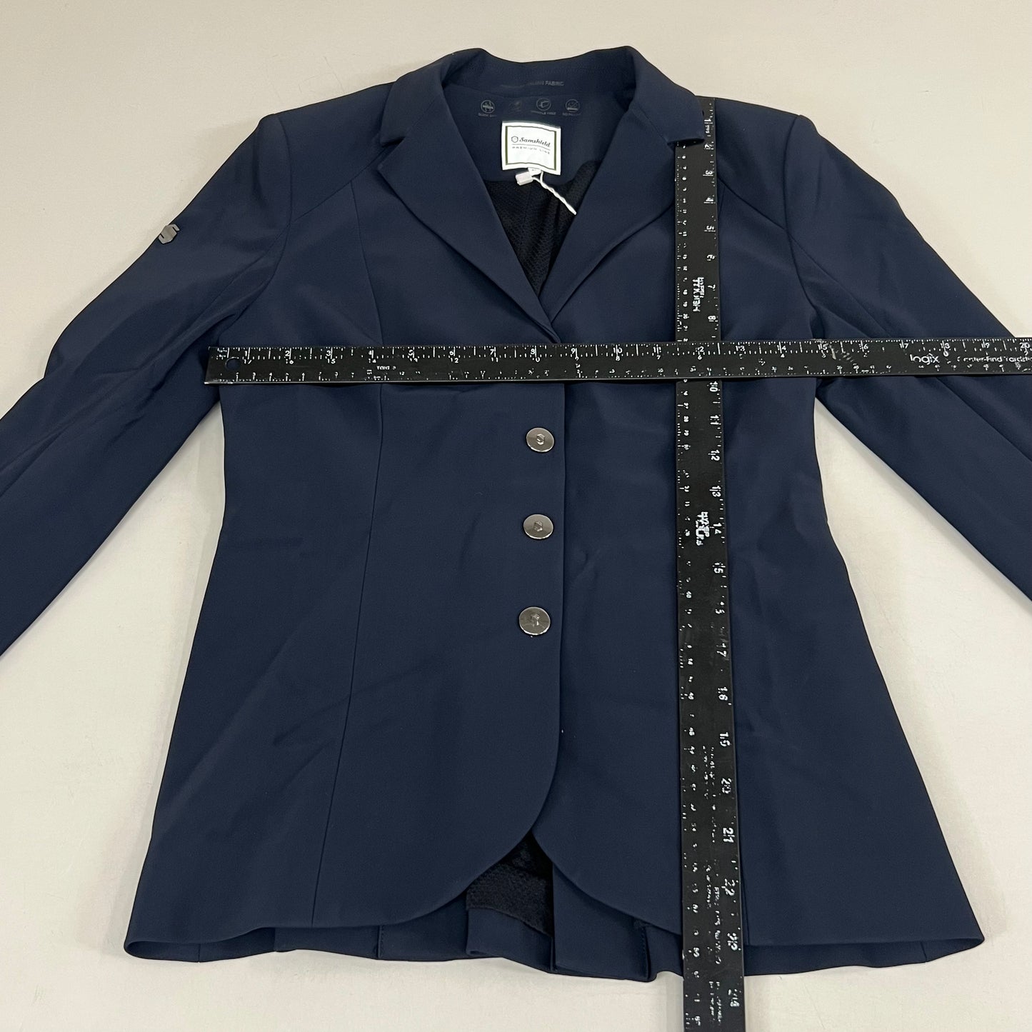 SAMSHIELD Olympe IV Equestrian Riding Jacket Women’s Sz US 6, UK 8, FR 36 Navy Blue