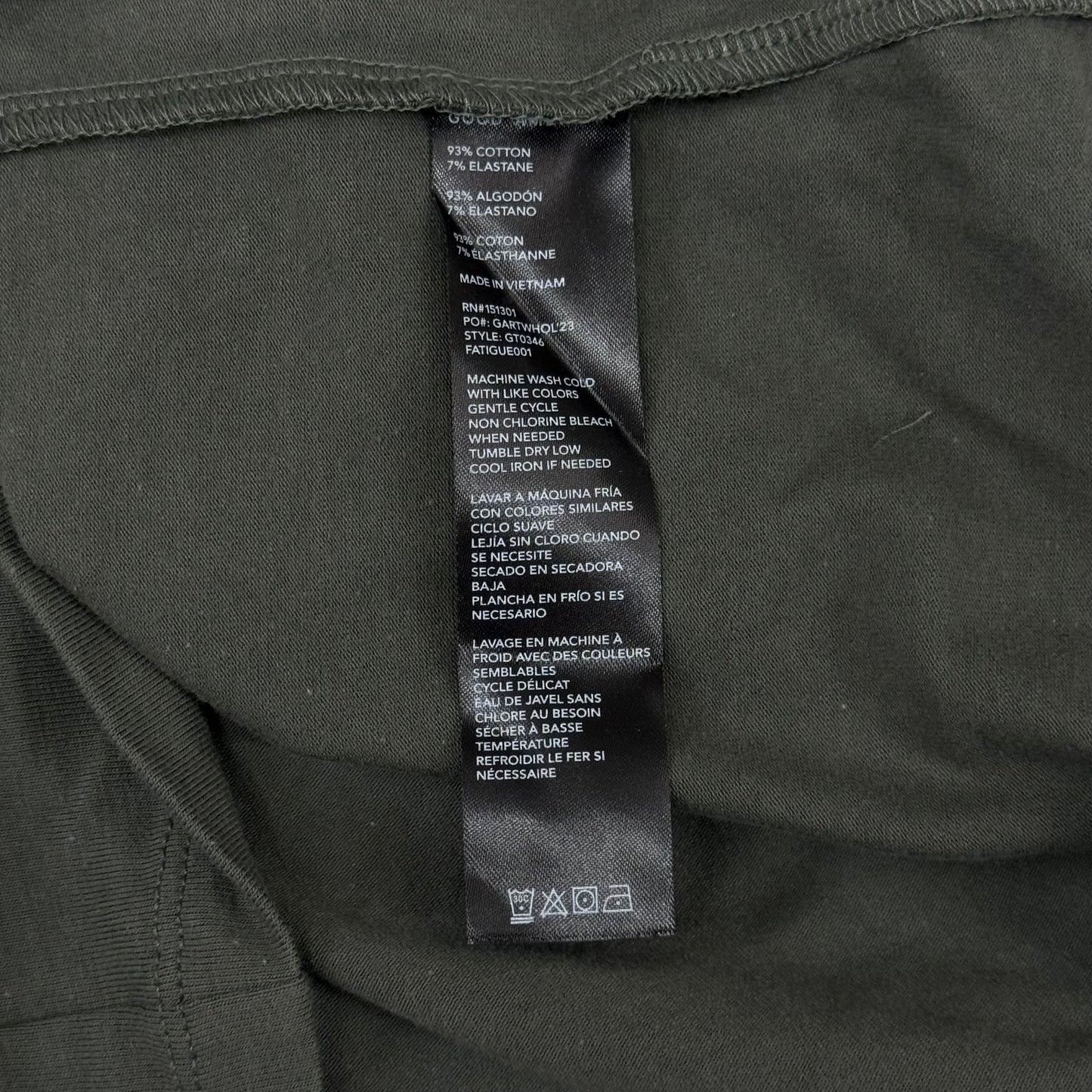 GOOD AMERICAN Green Stretch T-shirt Women's Sz S Fatigue001 GT0346