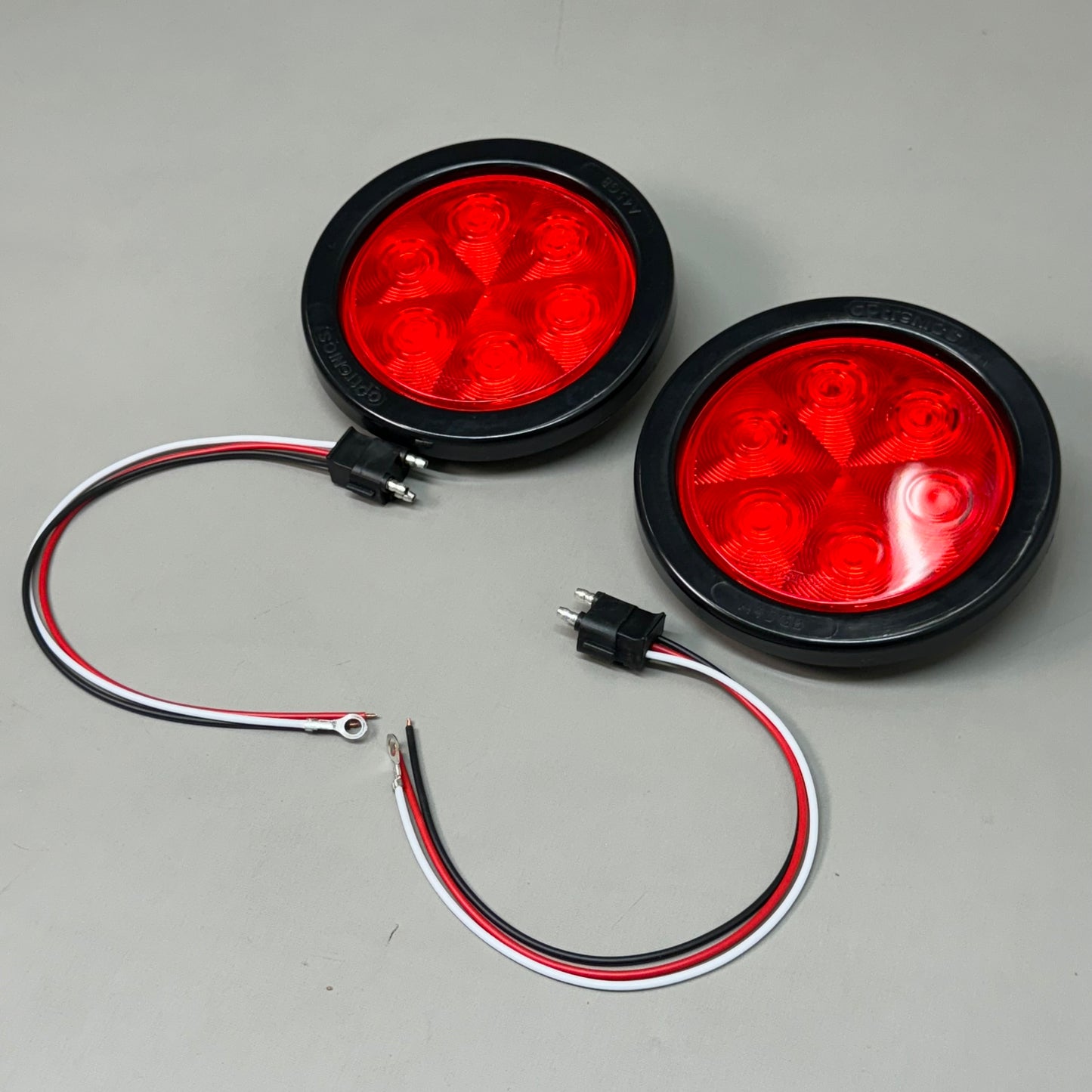 OPTRONICS (2 PACK!) Stop Turn Tail Light LED Round 431 Diameter 128 Volt Red STL13RKB