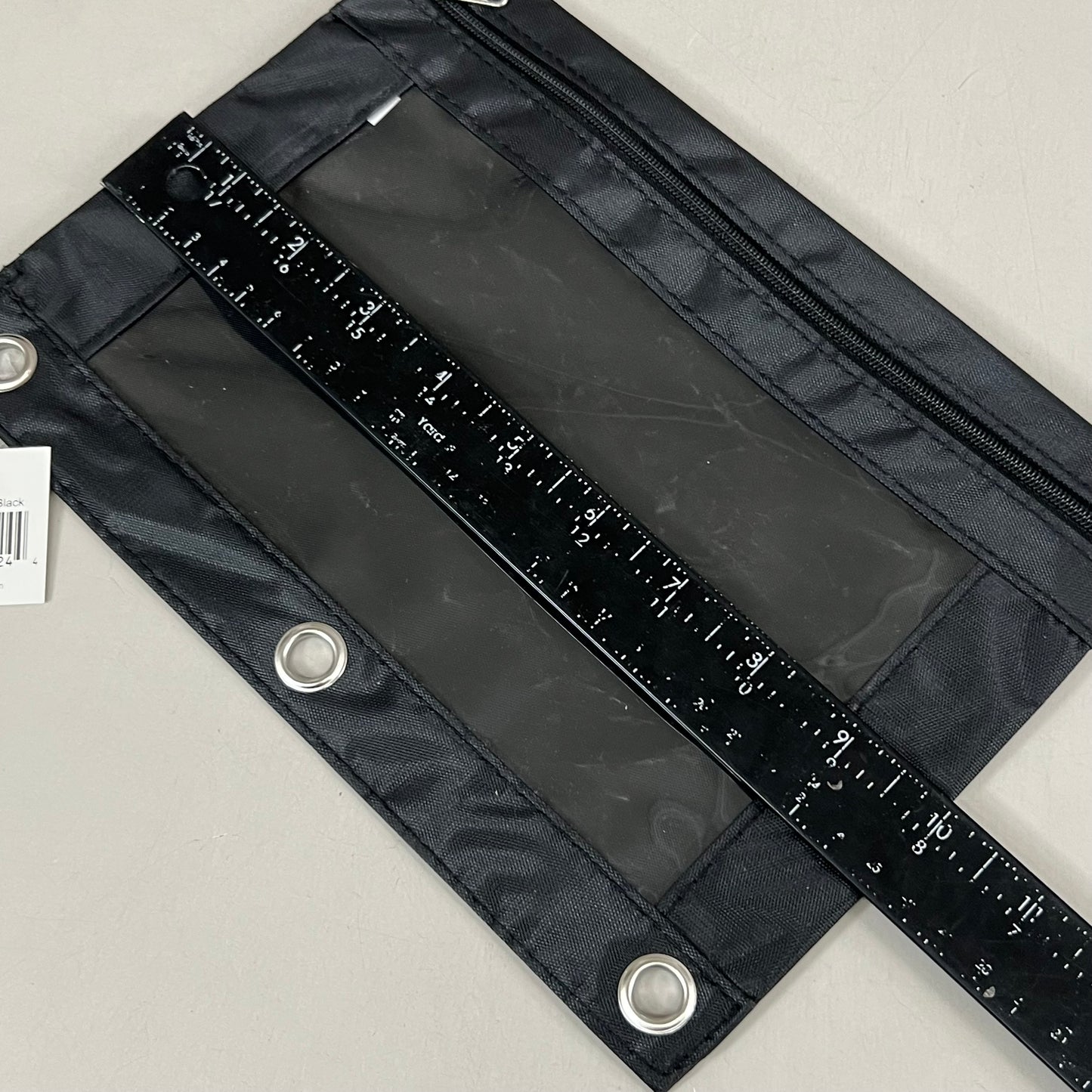 ADVANTUS (3 Pack) Binder Pencil Pouch 6 EA Per Box 10 x 7.38 Black/Clear