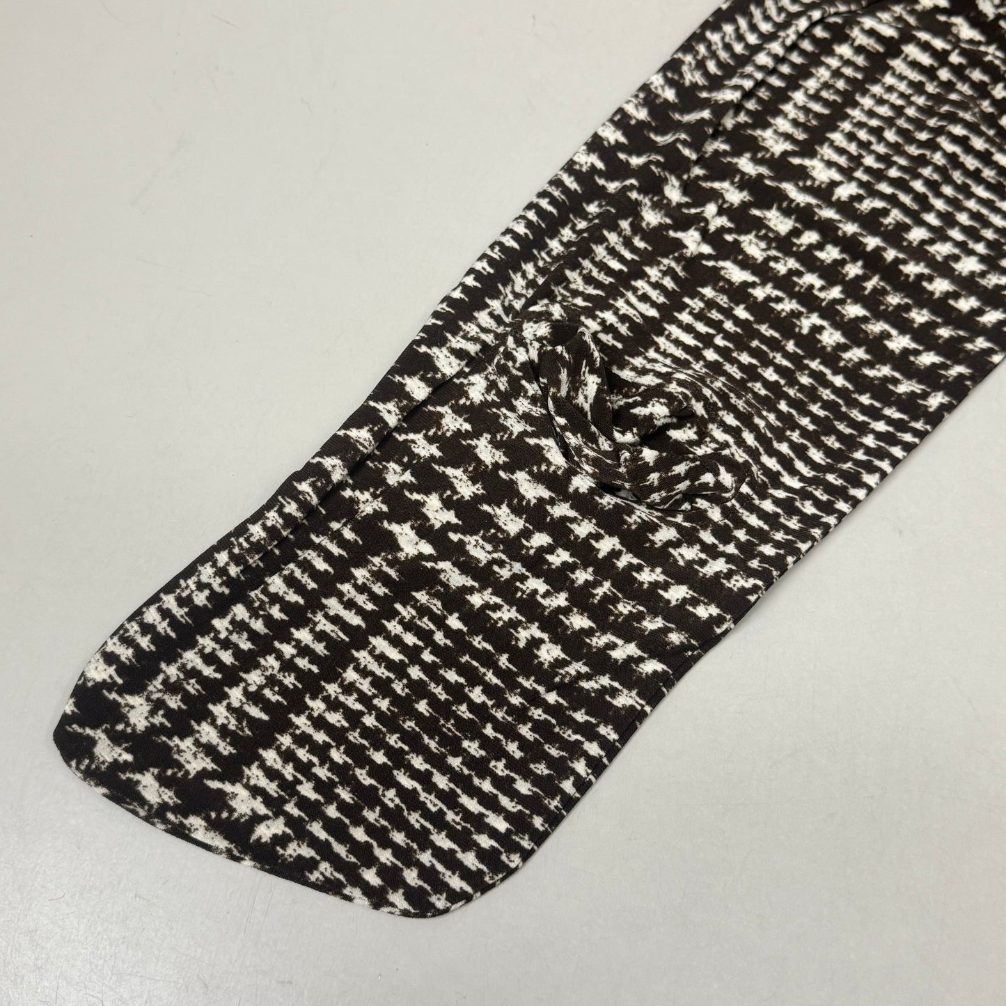 NORMA KAMALI Sleeve Open Back Catsuit Footsie Women's Sz XL/42 Chocolate Plaid