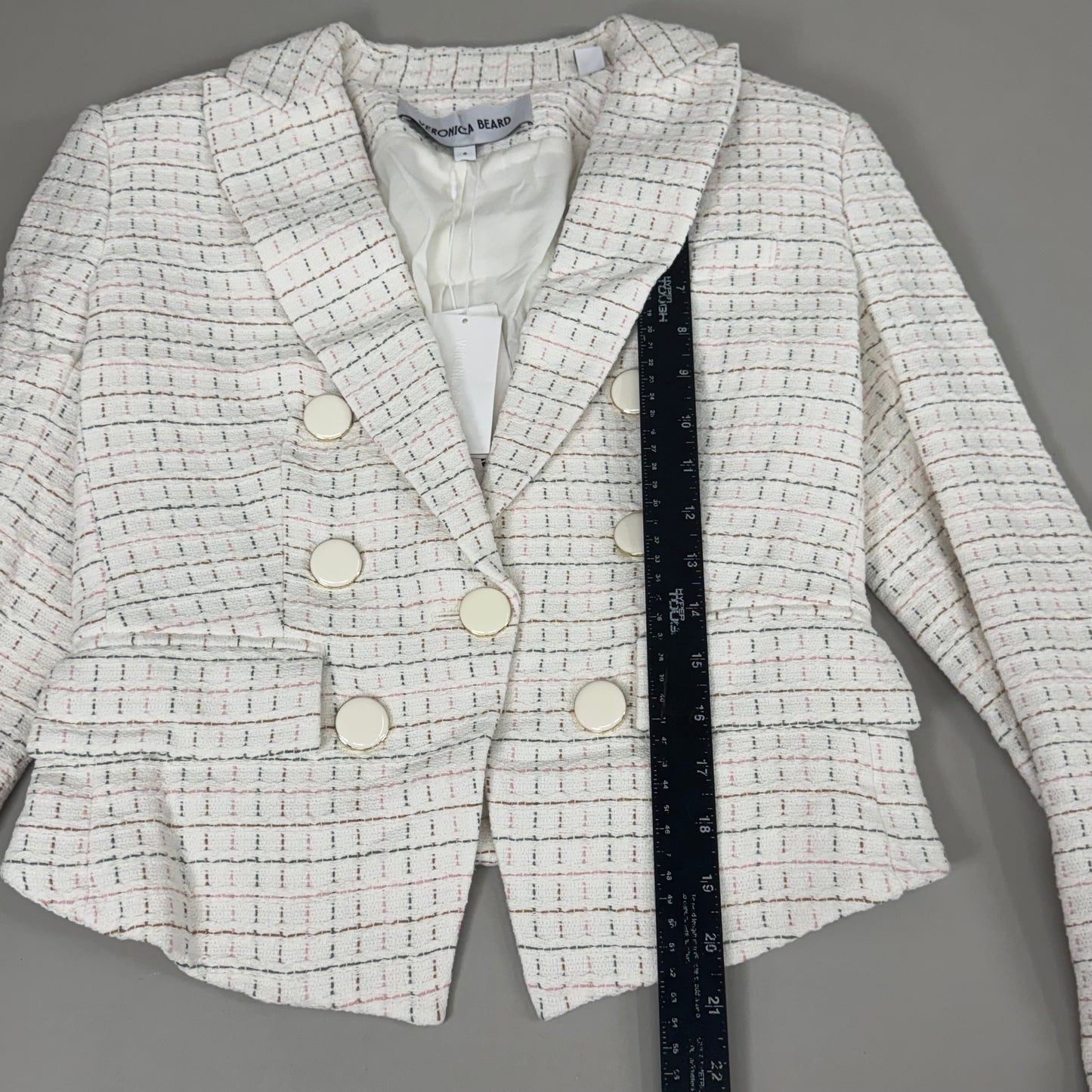 VERONICA BEARD Women's Diego Dickey Jacket Sz-0 Ivory/Multi 2406TW651509