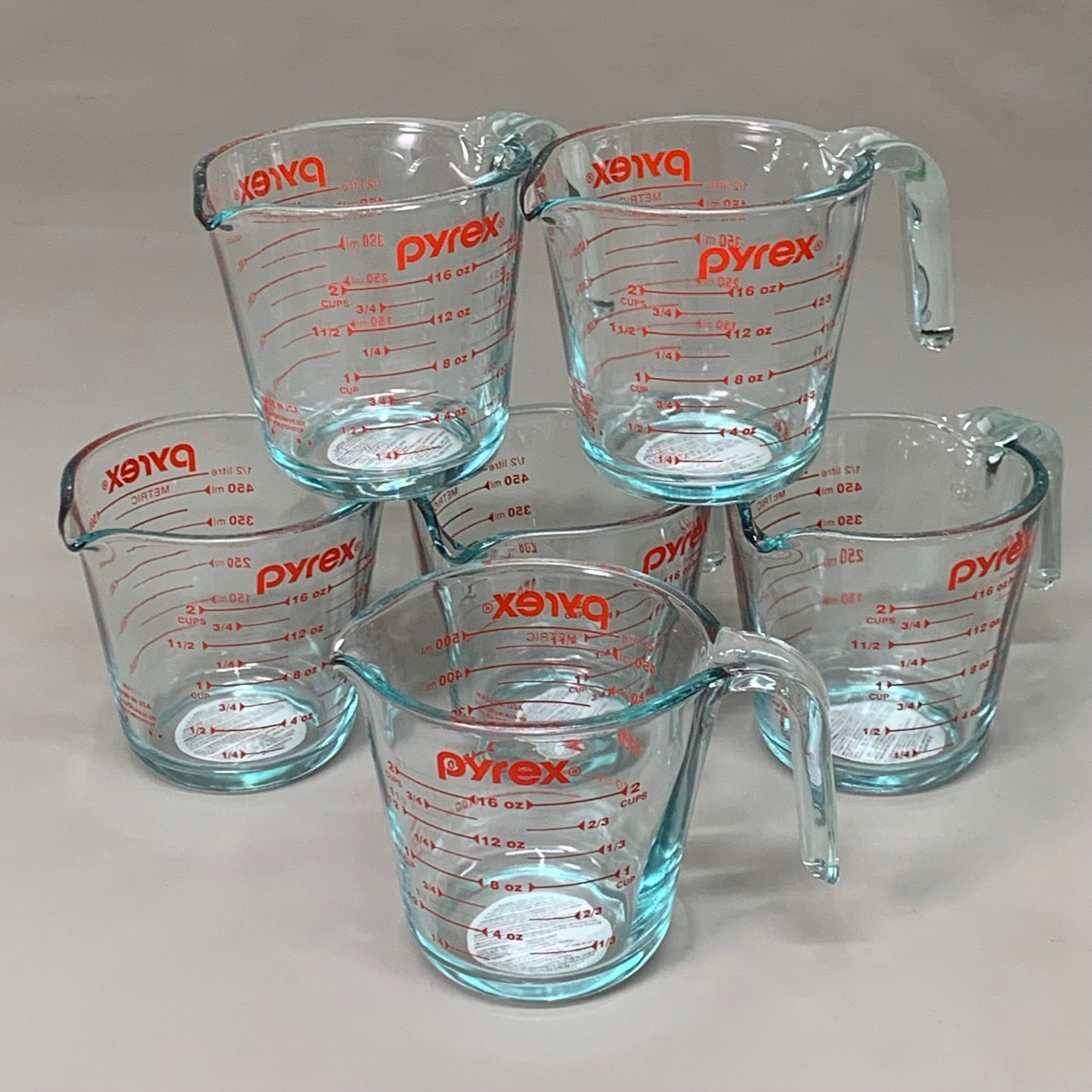 PYREX (6 PACK) Essentials 2 Cup Clear Measuring Cups 6001075 P1146275