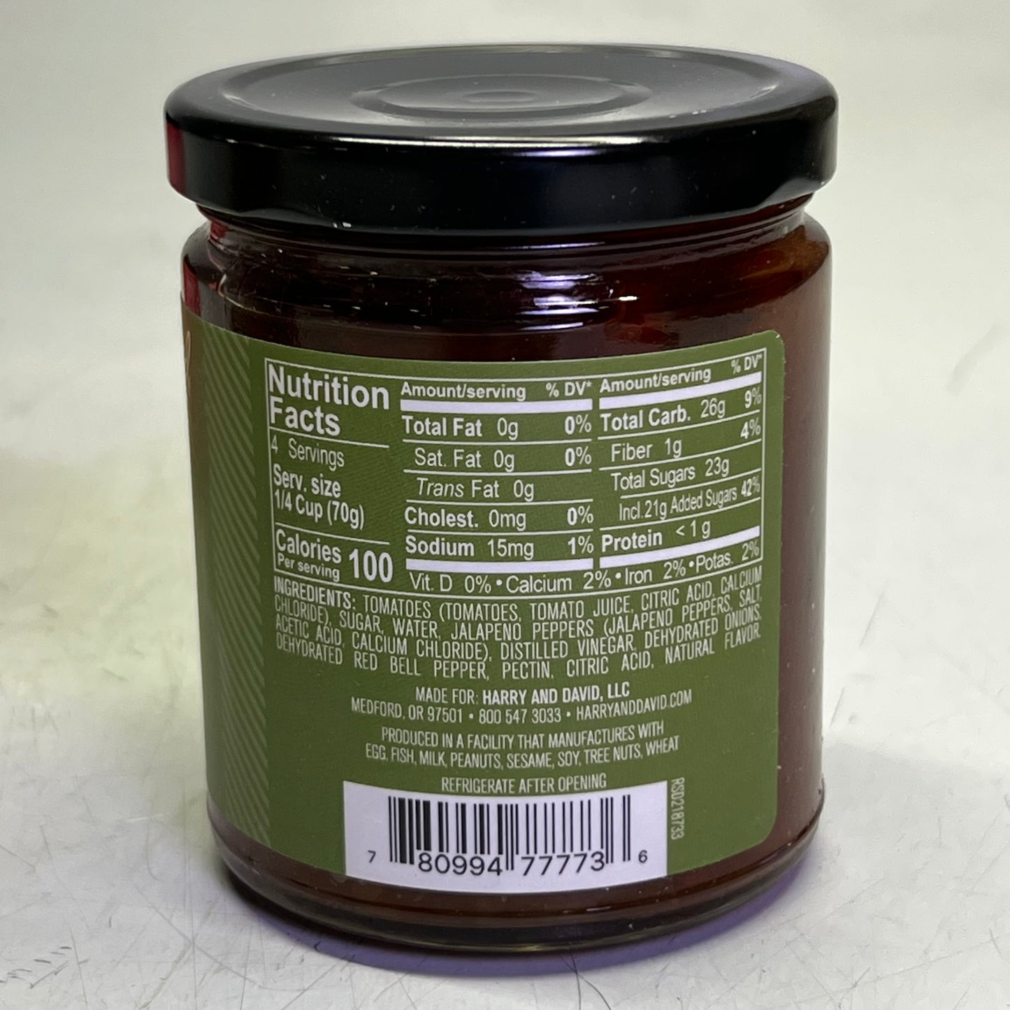 ZA@ HARRY & DAVID (4 PACK) Pepper & Onion Relish 2Lbs / 7 oz D