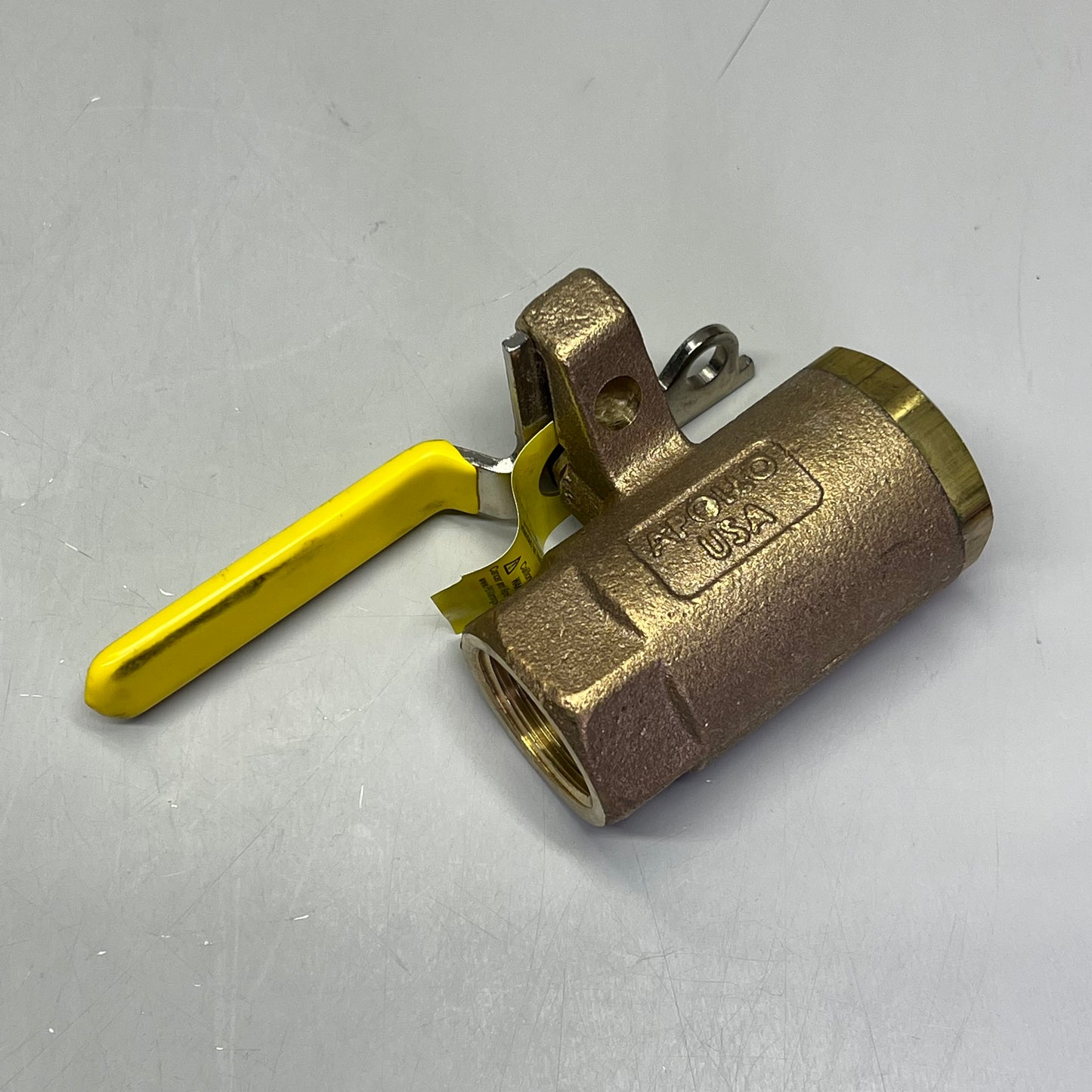 APOLLO Bronze Body 2-Piece Ball Valve W/ Pad Lock 1" 2.2" Top Inlet 75-105-01