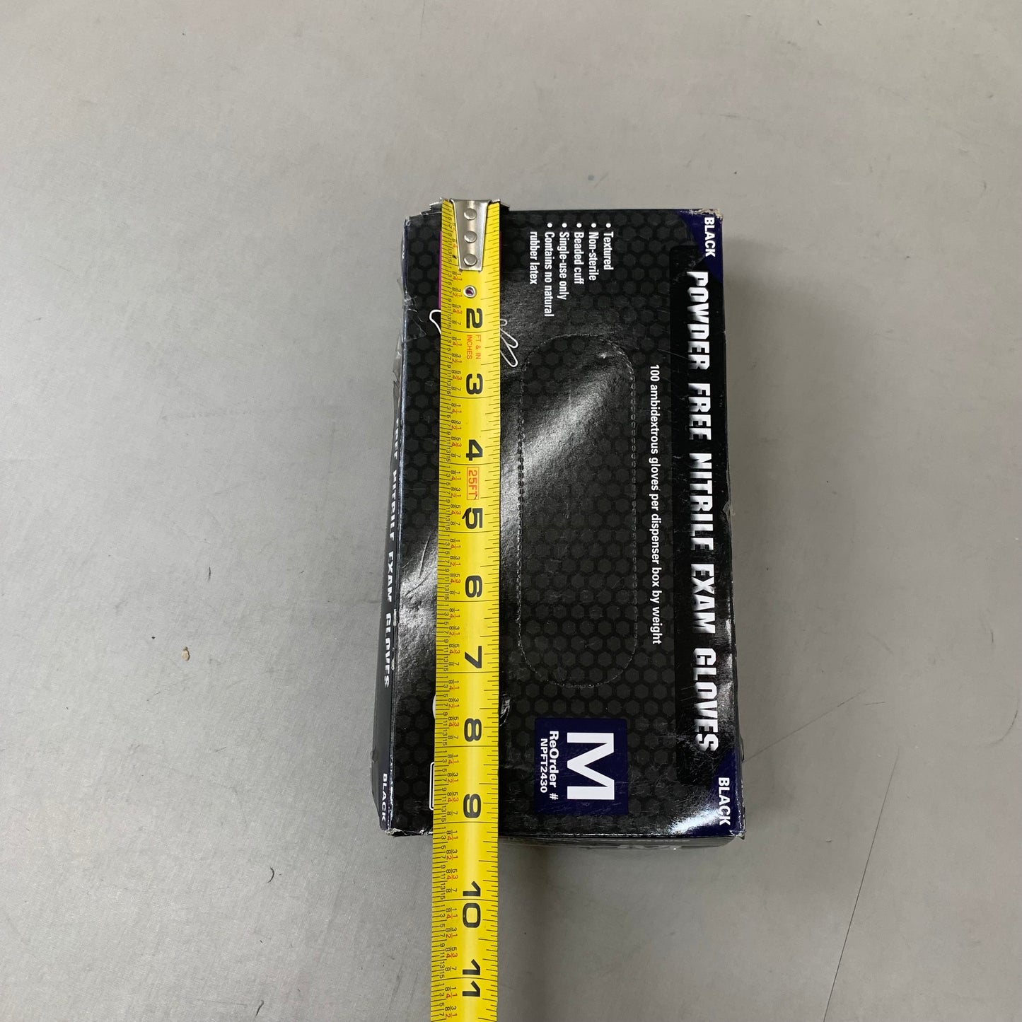 SURE CARE  (100Pack) Powder Free Nitrile Exam Gloves Medium Black 5936-24