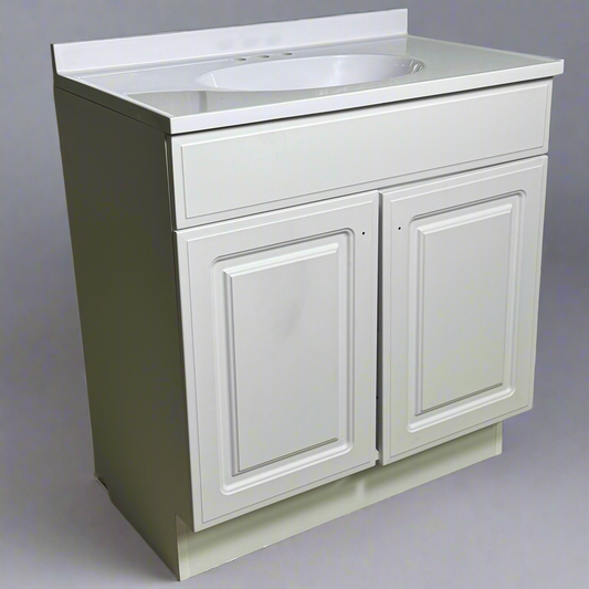 ZA@ ZENNA HOME Single White Vanity & Sini Top RBC30WW Sz 33”Hx30”Lx18”W (New Other)