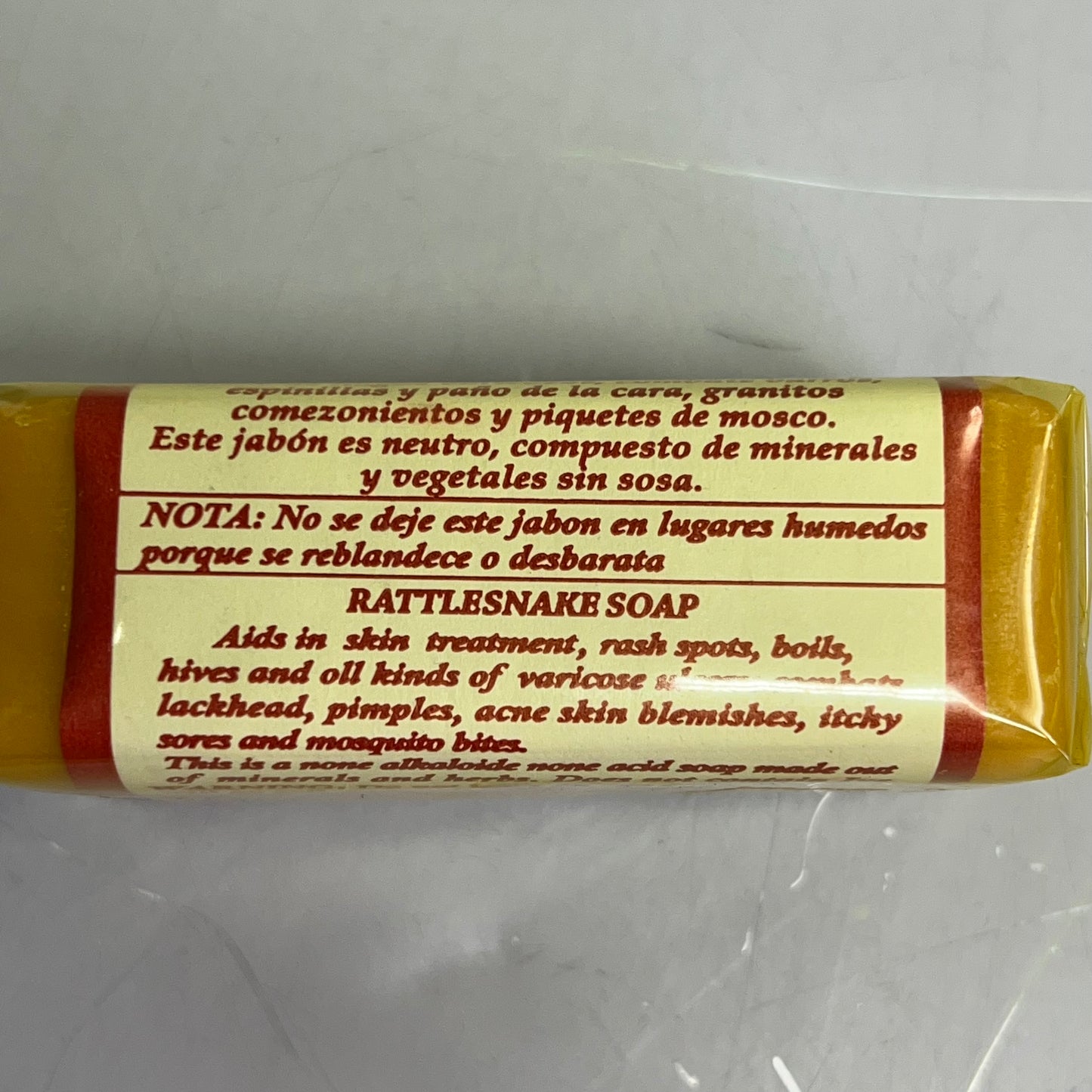 JABON DE ACEITE (3 PACK) Vibora De Cascabel Rattlesnake Soap 4.93 oz Yellow