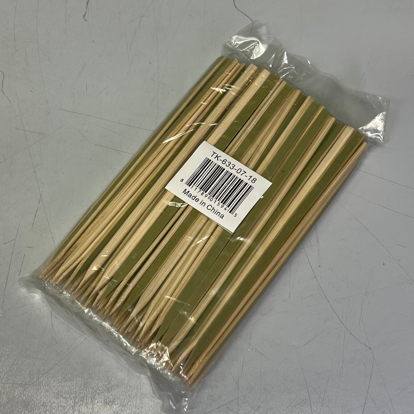 ZA@ (10000 Skewers) Width Flat Stick Bamboo Skewer Sz 7"L, TK-633-07-18 A