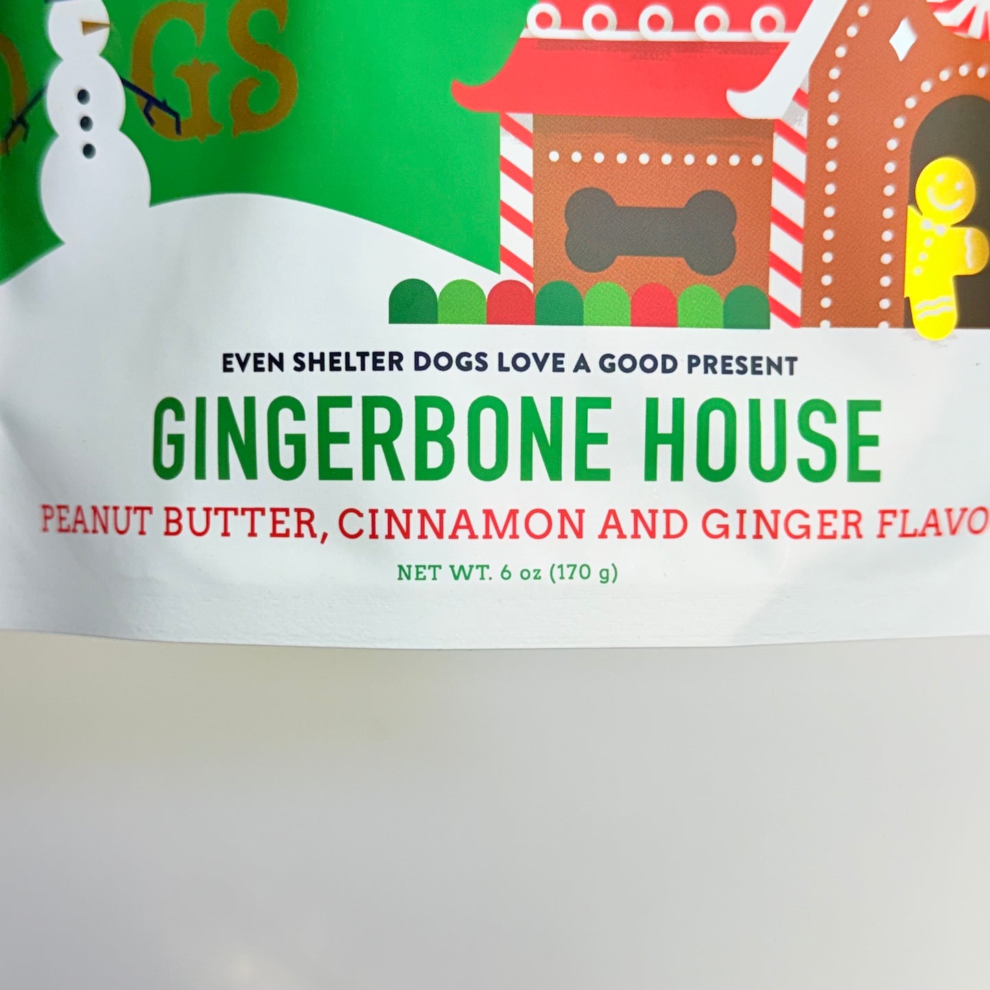 GIVEPET (3 PACK) Gingerbone House Premium Dog Treats Soft Baked 6 oz BB 09/27