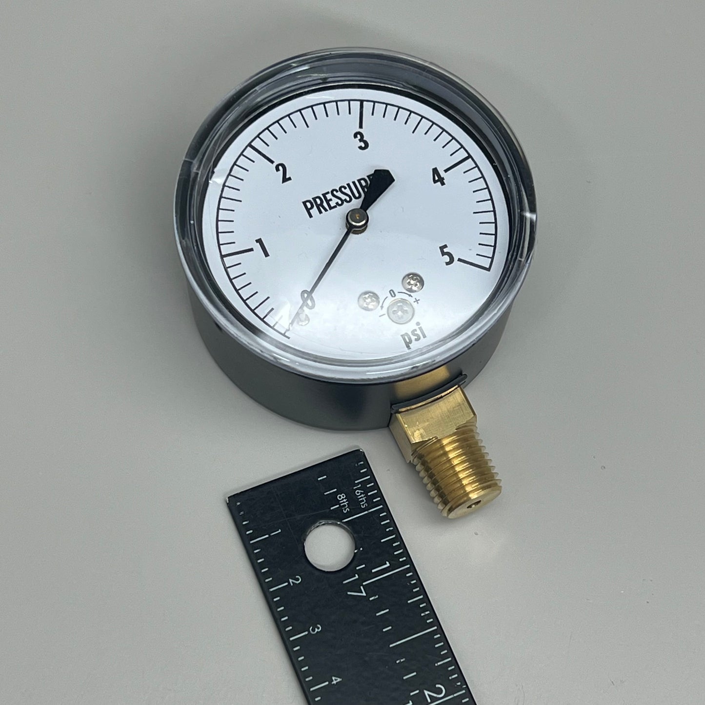 PASCO Extremely Accurate Pressure Gauge 1/4" MPT Brass Connection #5 2-1/2" 1736