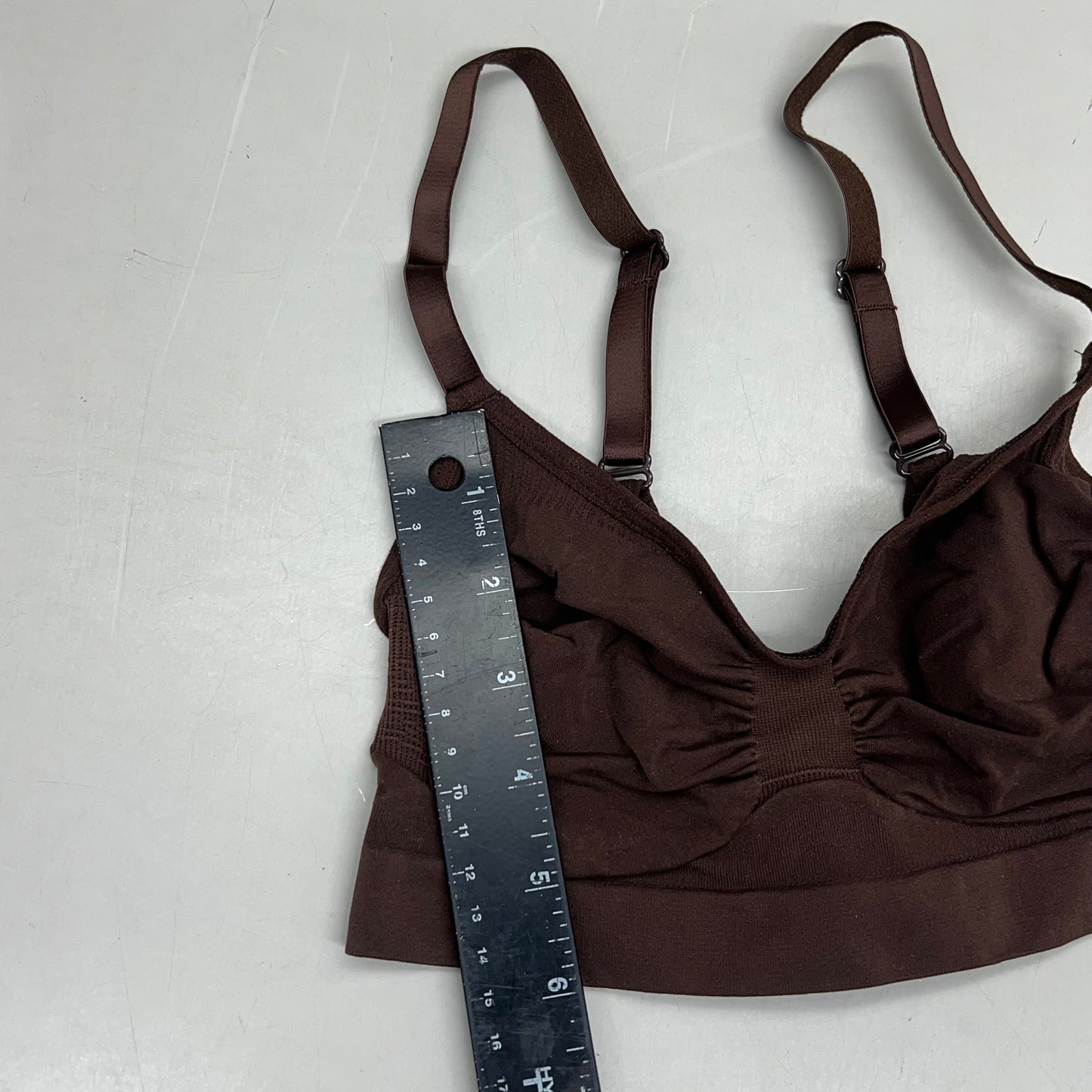 SKIMS Strong Support Seamless Sculpt Bralette Pique Stitching Women's Sz S Cocoa