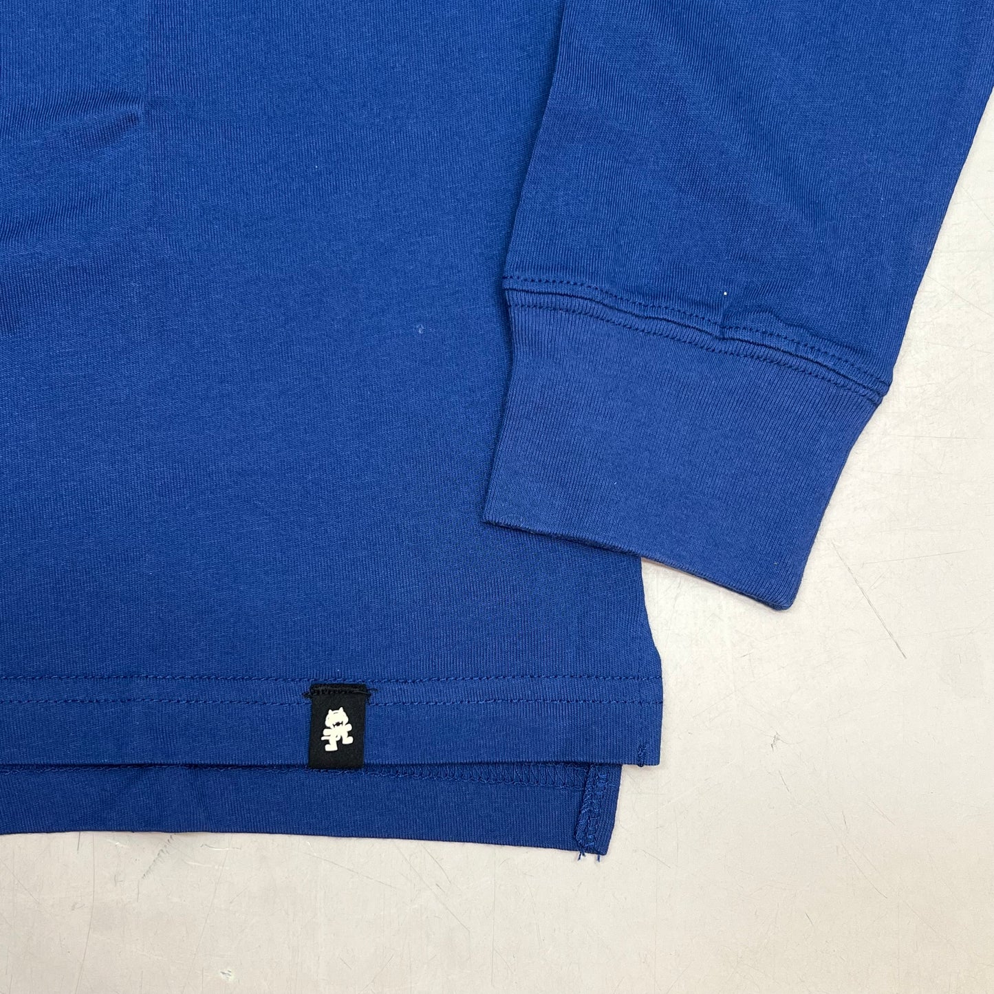 MONSTERCAT Records Long Sleeve T-Shirt Back Cat Comic Print Men's Sz S Blue