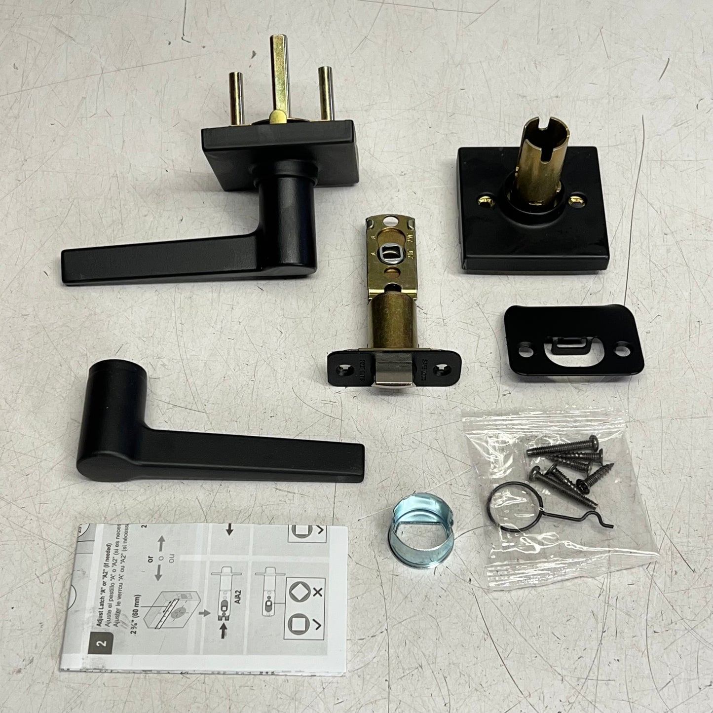 KWIKSET Safe Lock Daylon Passage Adjustable Backset Matte Black 9SL10000-093
