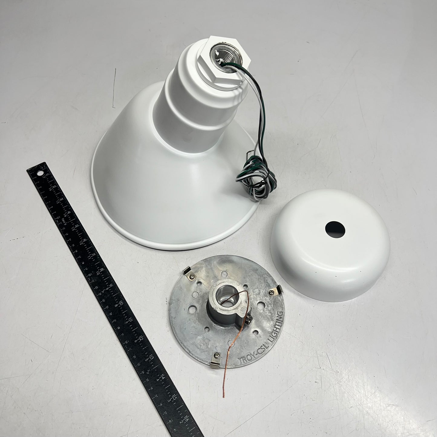 TROY LIGHTING Goose Neck Dome Angle Light Fixture / Hardware 24"x10" Matte White