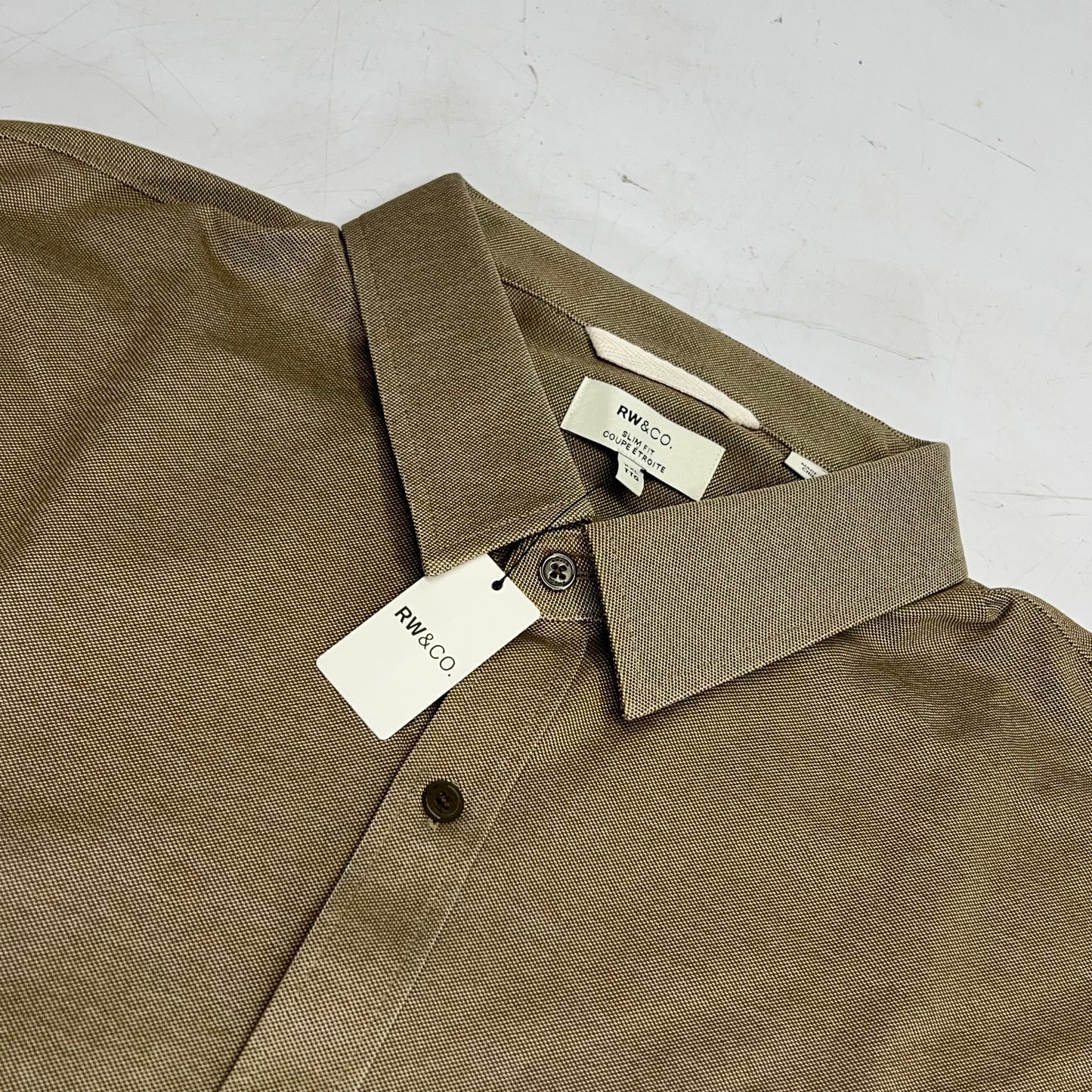 RW & CO Long Sleeve Piqué Knit Shirt Collared Men's Sz XXL Kangaroo 489093