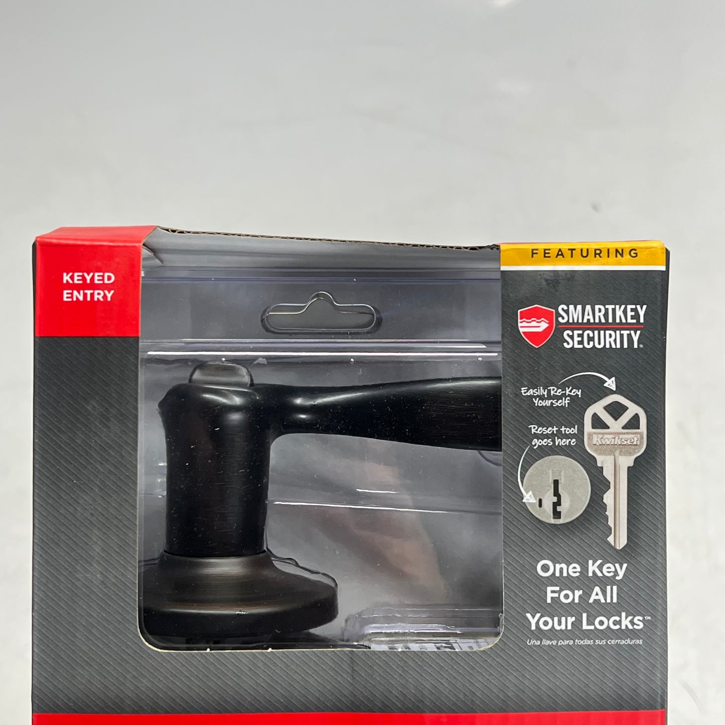 KWIKSET Tustin Exterior Entry Door Handle Smartkey Venetian Bronze 97402-733