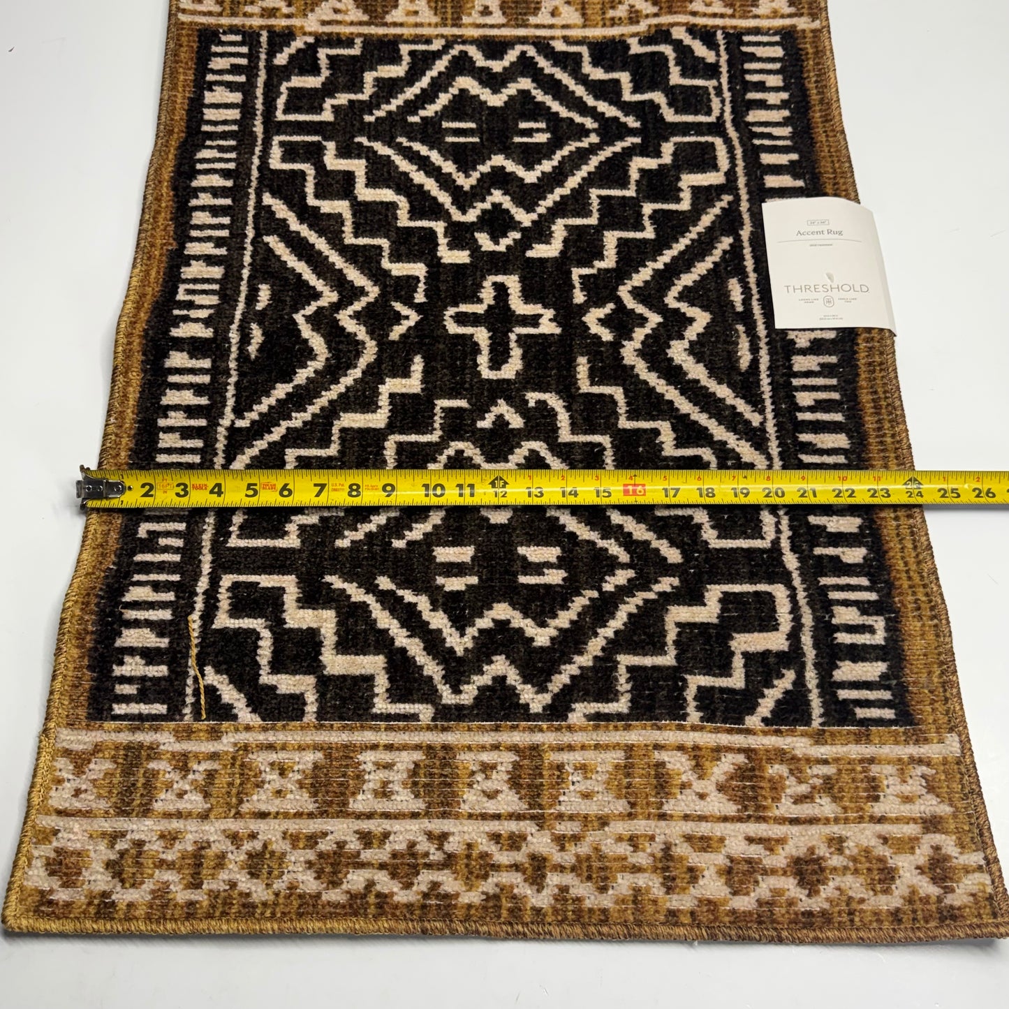 THRESHOLD Global Rug Sz 24" x 36" Black/Tan