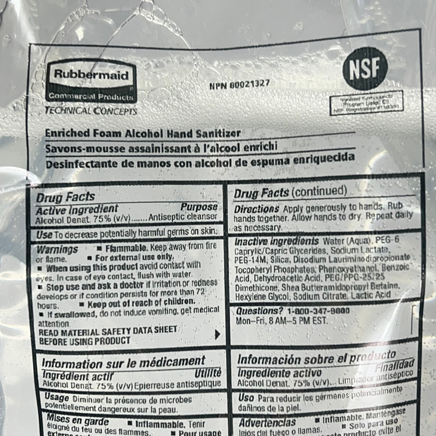 RUBBERMAID (4 PACK) Autofoam Refill Foam Alcohol Hand Sanitizer 100 ML 2080802