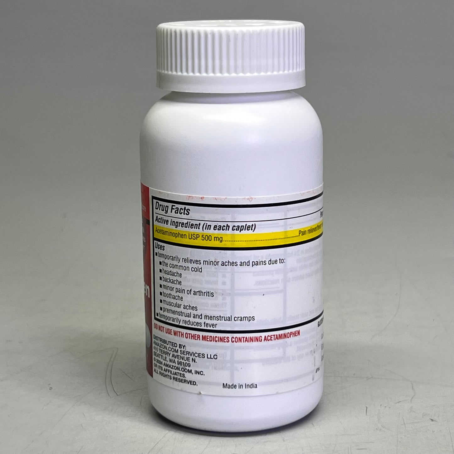 AMAZON (400 Caplets Total) Acetaminophen 500mg White ACD124046A BB 11/26