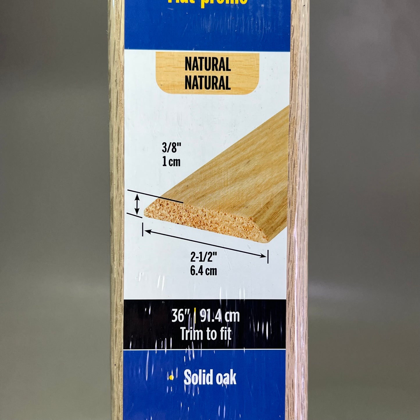 MD (6 PACK) Hardwood Flat-Profile Door Transition Strip Threshold 2.5"x36" Oak 11908