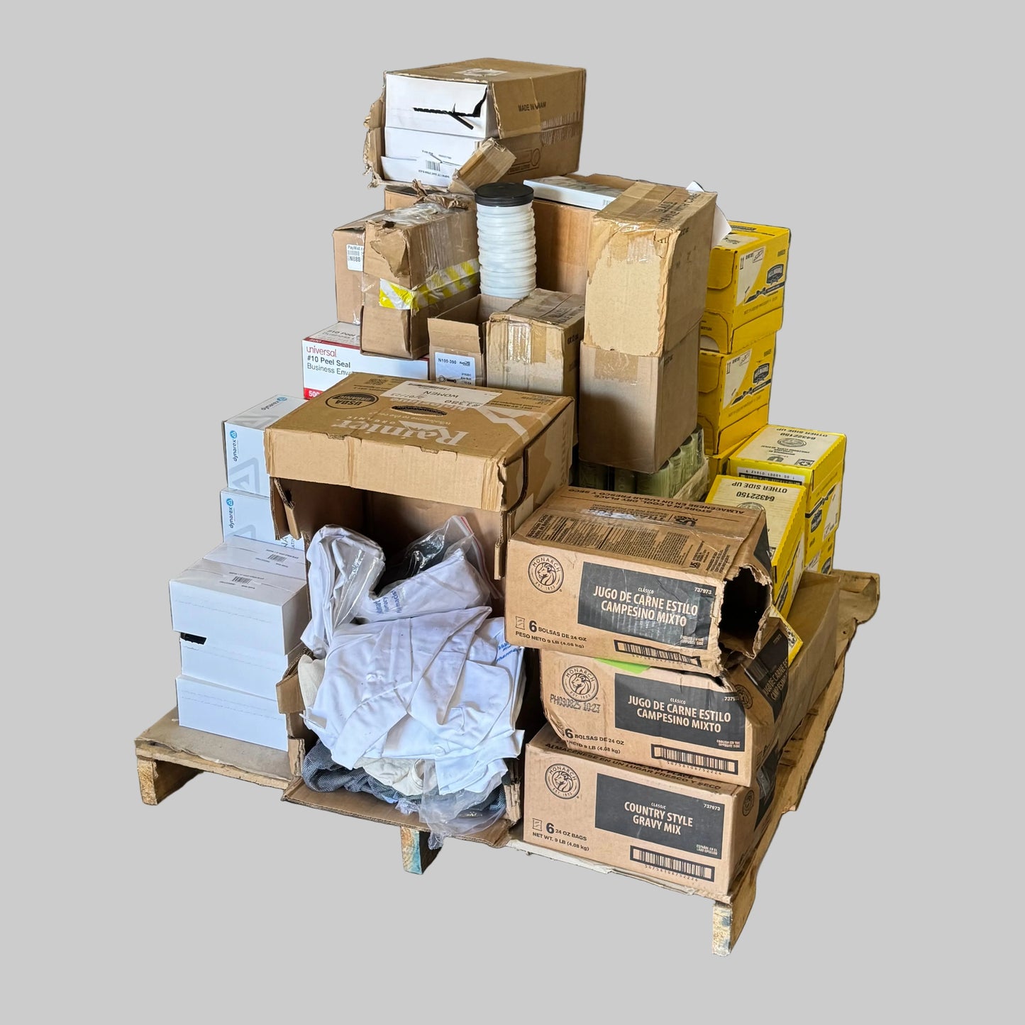 ZA@ Pallet of Mixed Mayonnaise Dressing, Clothes, Lubricating Jelly, Straw, Gravy Mix, Etc… (AS-IS)