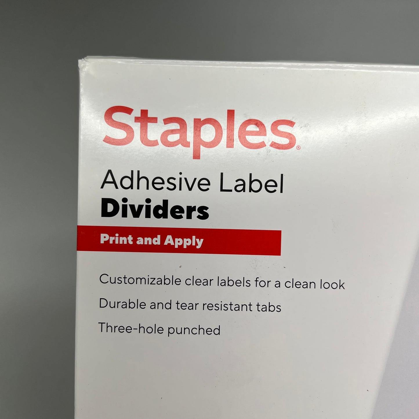 STAPLES (5 SETS, 12 TABS EACH) Print & Apply Adhesive Label Dividers ST63055