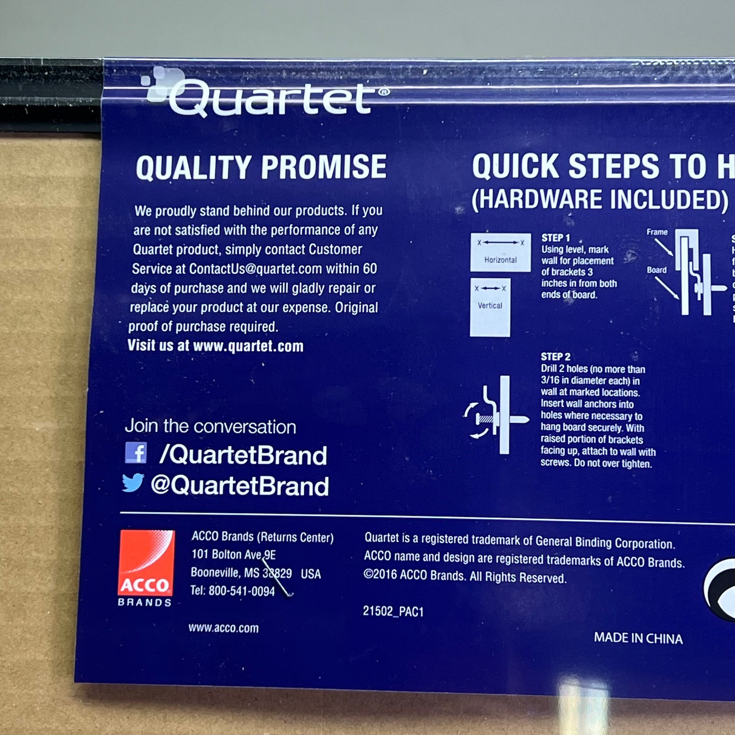 QUARTET Magnetic Dry-Erased Board Anodized Aluminum 36"x24" Black 21502-9