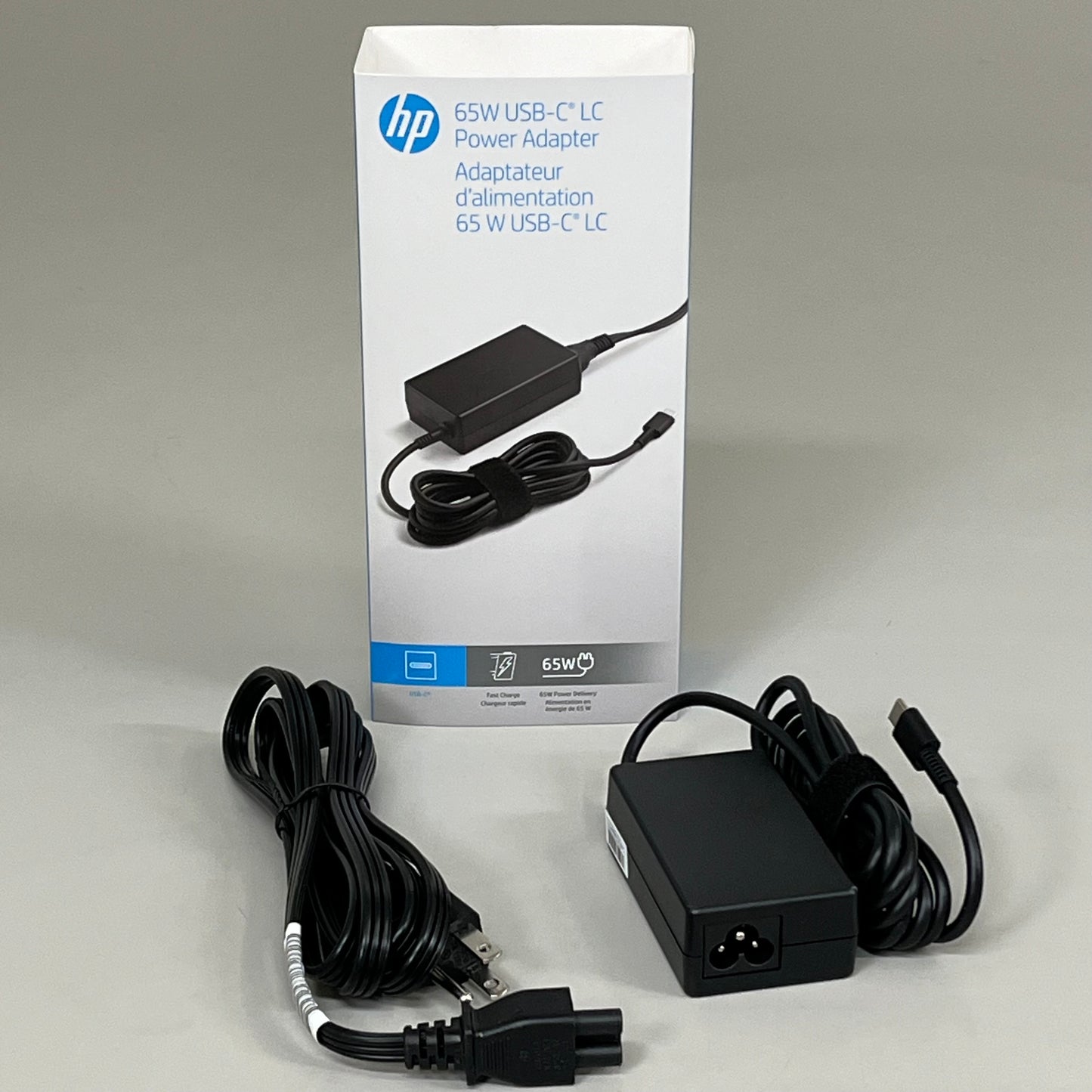 HP Power Adapter Fast Charging 65 Watt USB-C LC Charges 50% in 30 Mins 1P3K6UT