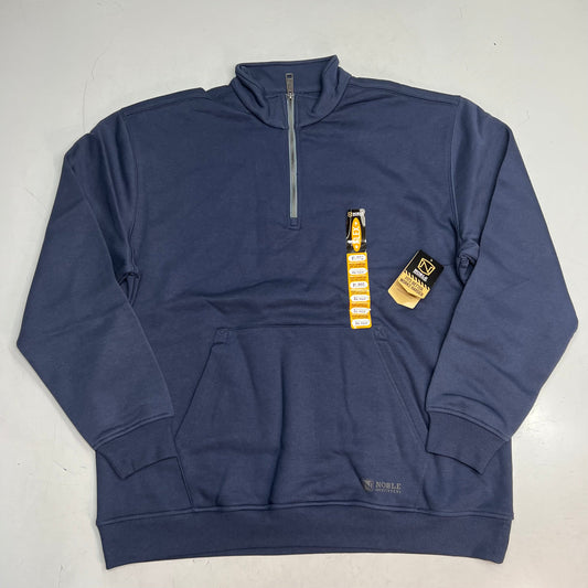 NOBLE OUTFITTERS Flex YYK Quarter Zip Pullover Men's Sz L-R Navy Blue 11526