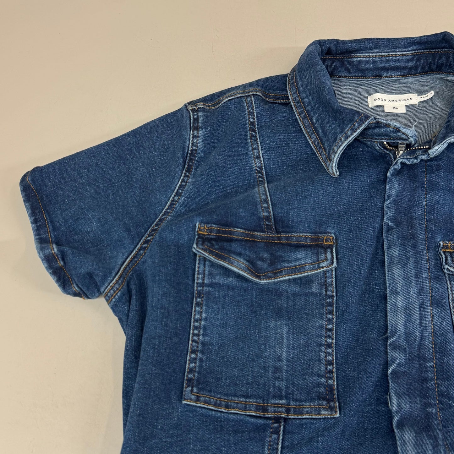 GOOD AMERICAN Fit For Success JumpSuit X-Large Indigo594 GFFS478