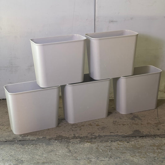 MBI (5 PACK) Fire Resistant Wastebasket Sz 13"L x 9"W x 14"H White MB27-N