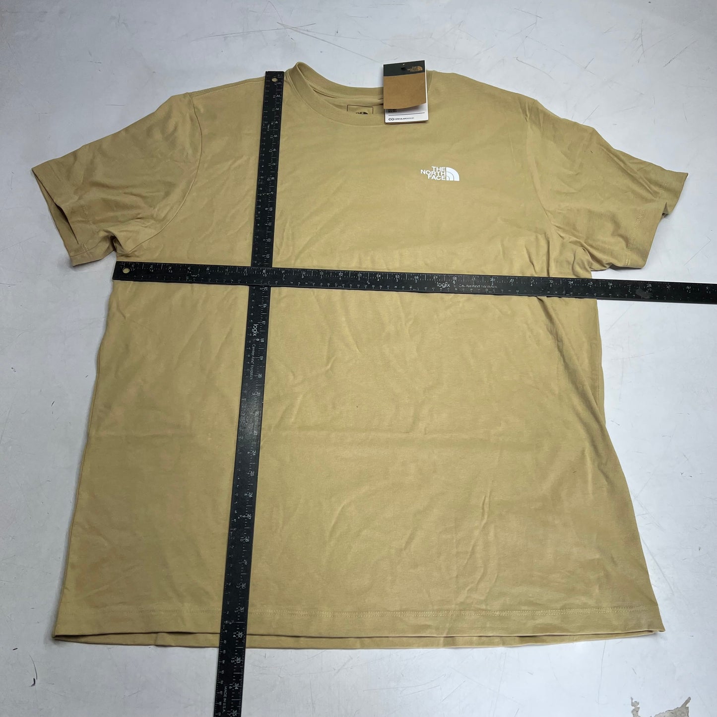 THE NORTH FACE Evolution Box NSE Regular Short Sleeve Men's Sz XXL Khaki Stone