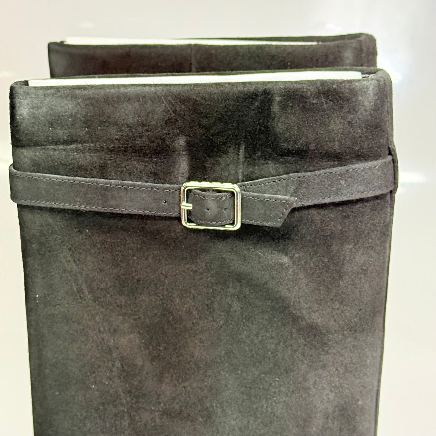 FREE PEOPLE Felicity Foldover Boot Sz 9 WS Knee-High Length Black Suede 84607753