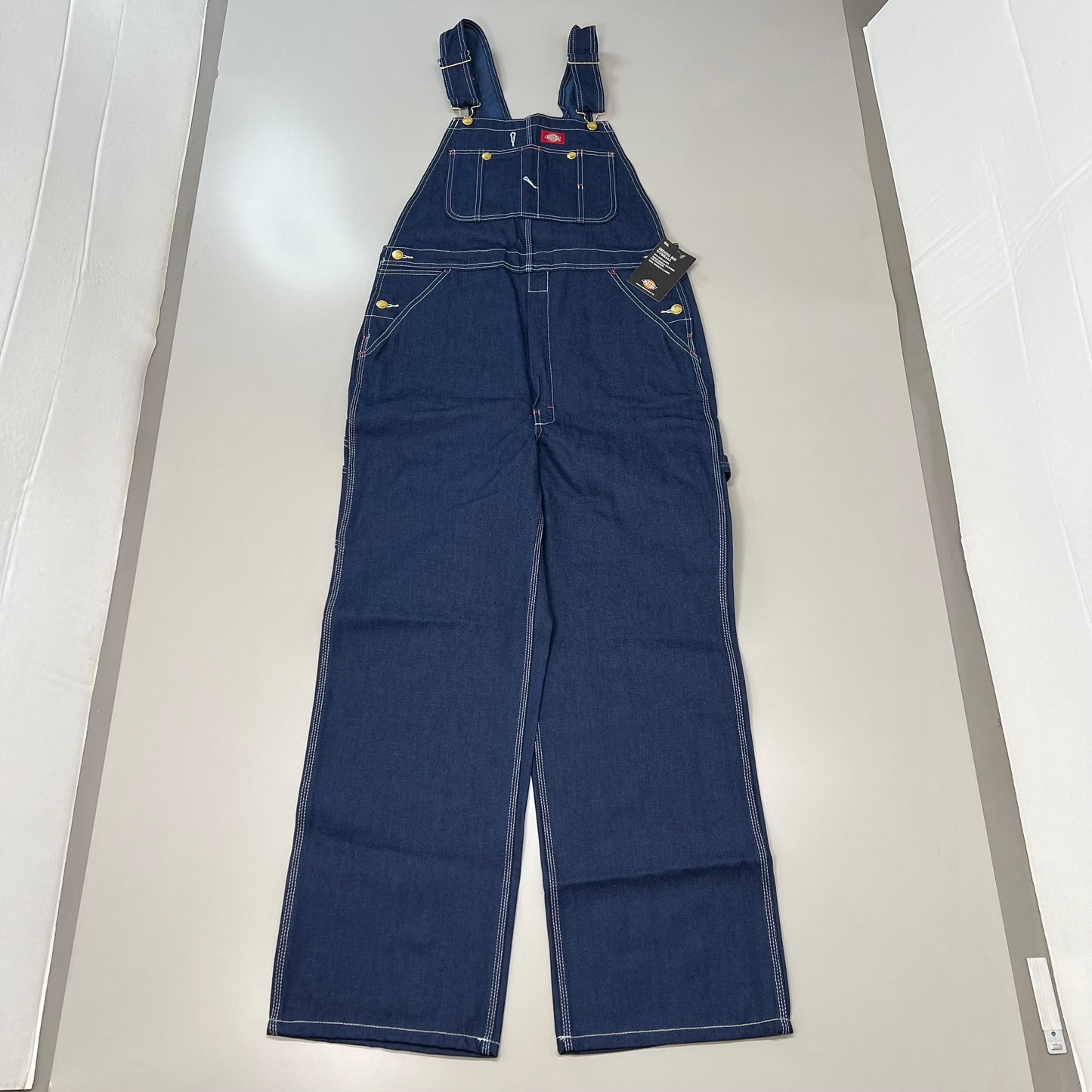 DICKIES Cotton BIB Overall Crossover High Back Mens Sz 32X32 Indigo Blue 83294NB