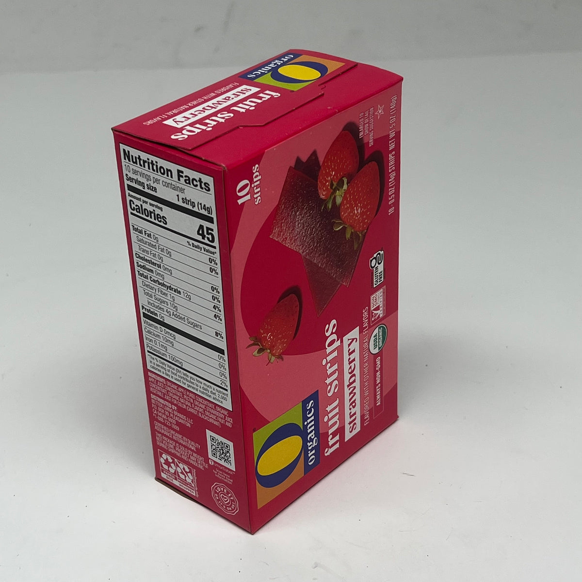 O ORGANICS (12 PACK, 10 EACH) Fruit Strips Strawberry Flavor 0.5OZ BB 02/27