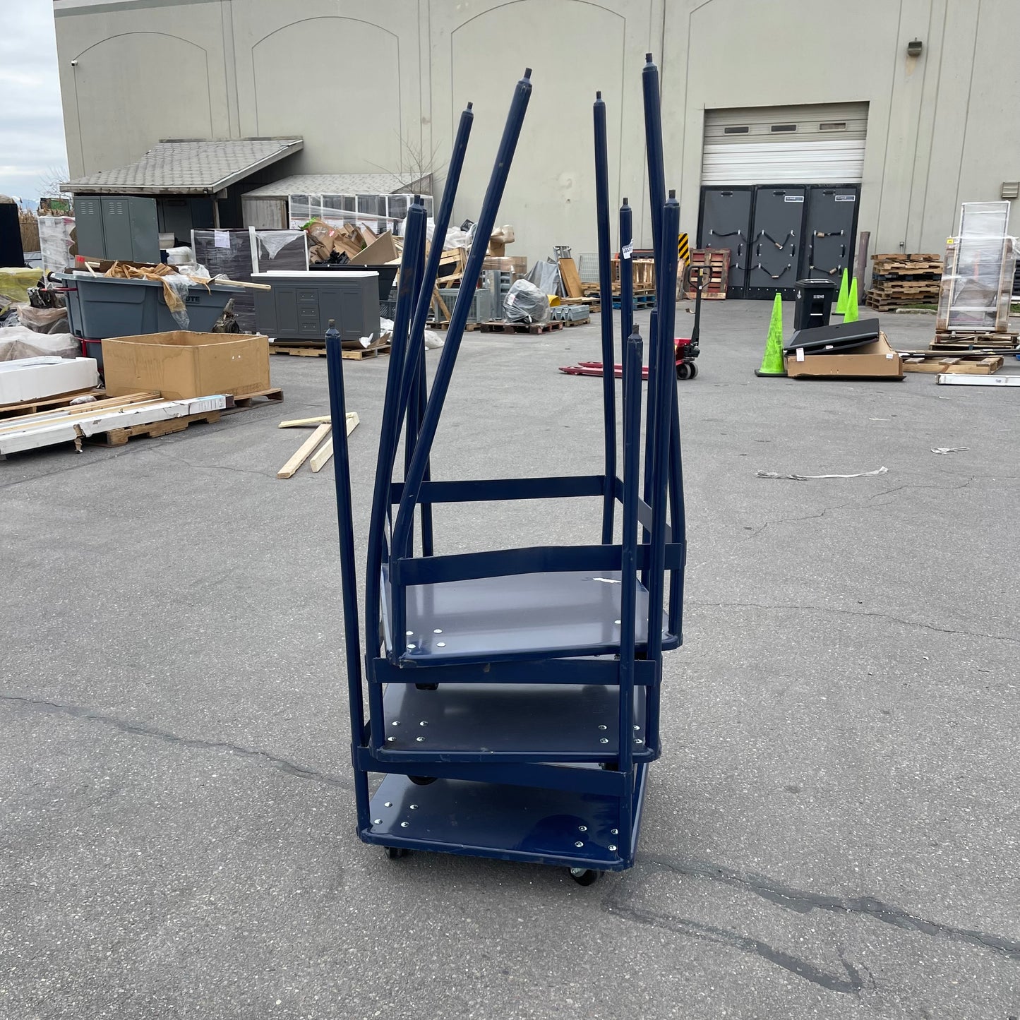 ZA@ Pallet of MIXED Steel Stacking Carts Blue (AS-IS)
