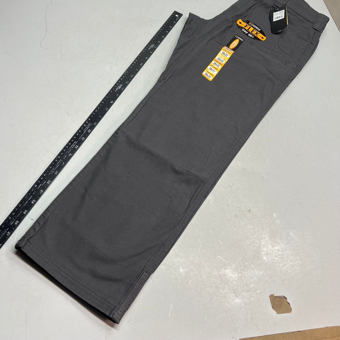 NOBLE OUTFITTERS Flex Stretch Canvas Work Pant Men's Sz 38x32 Asphalt 18425