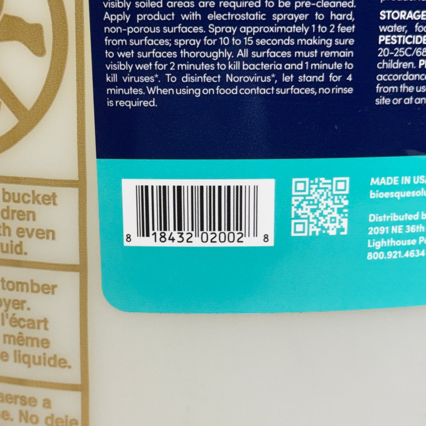 ZA@ BIOESQUE Botanical Disinfectant Solution / All-Purpose NON-TOXIC Cleaner 5 Gal (New) F