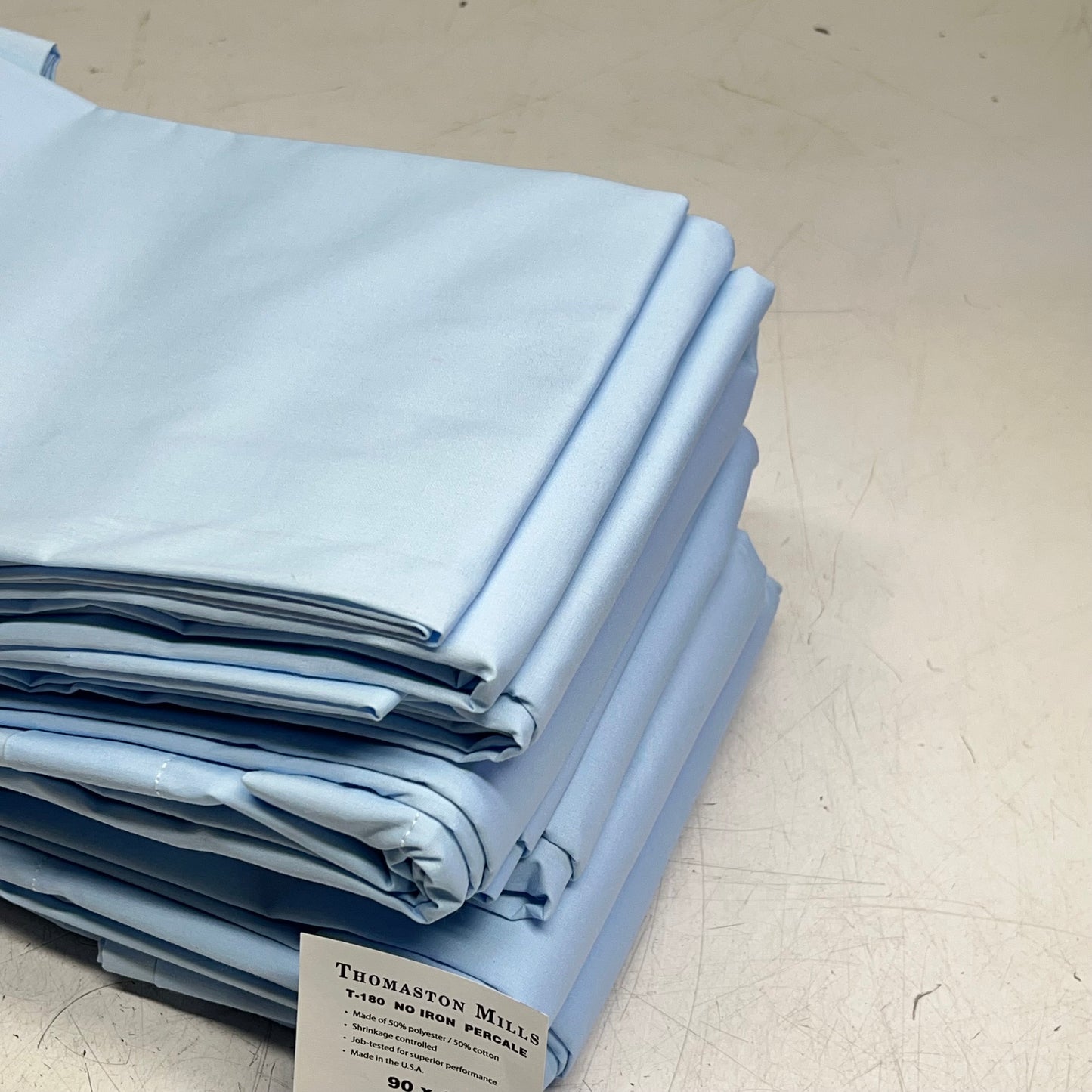 ZA@ THOMASTON MILLS (6 PACK) Healthcare/hotel Bed Sheets 90x110 Blue T-180