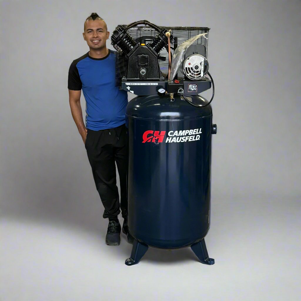 ZA@ CAMBELL HAUSFELD 5 HP Two Stage Air Compressor MC036401AV 56S34D5M (AS-IS, Damage Fan)