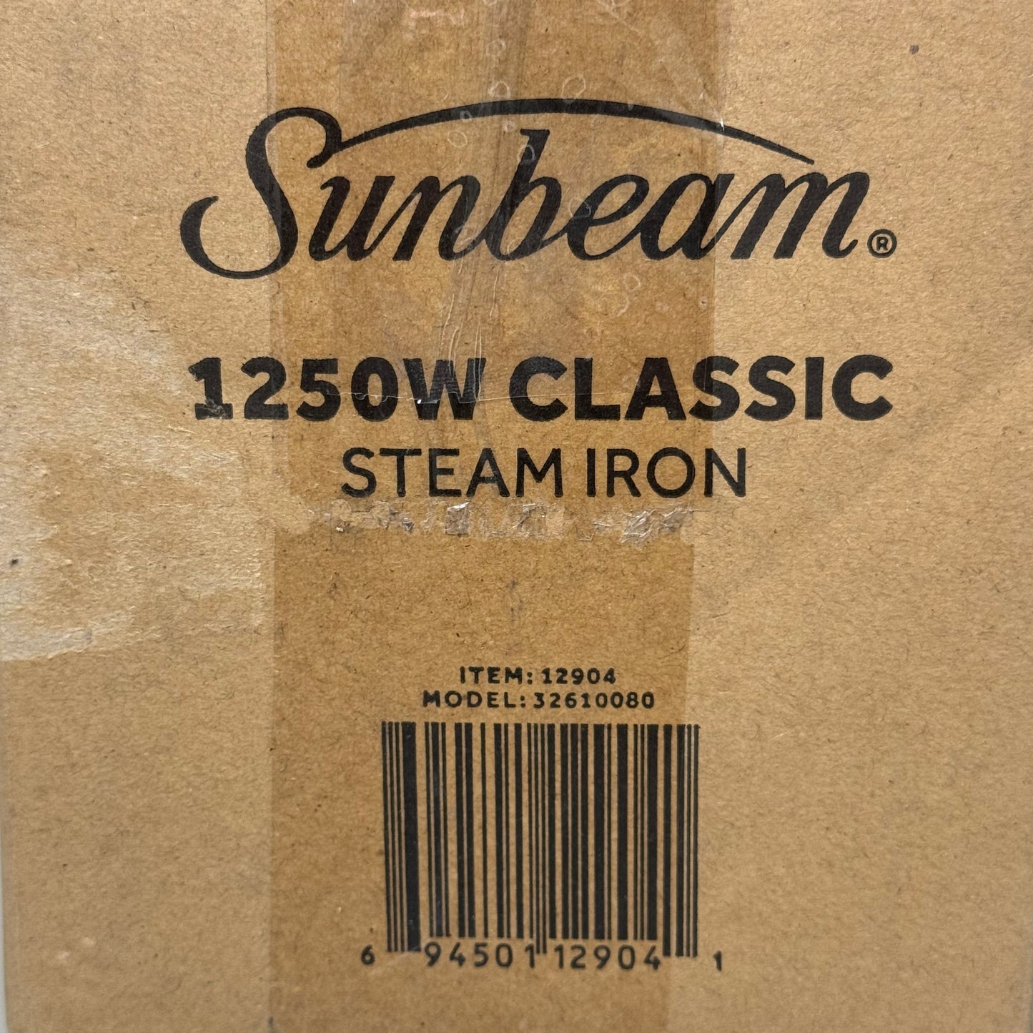 SUNBEAM Classic Steam Iron 1200W Non-Stick Soleplate Auto Shut off Grey 12904