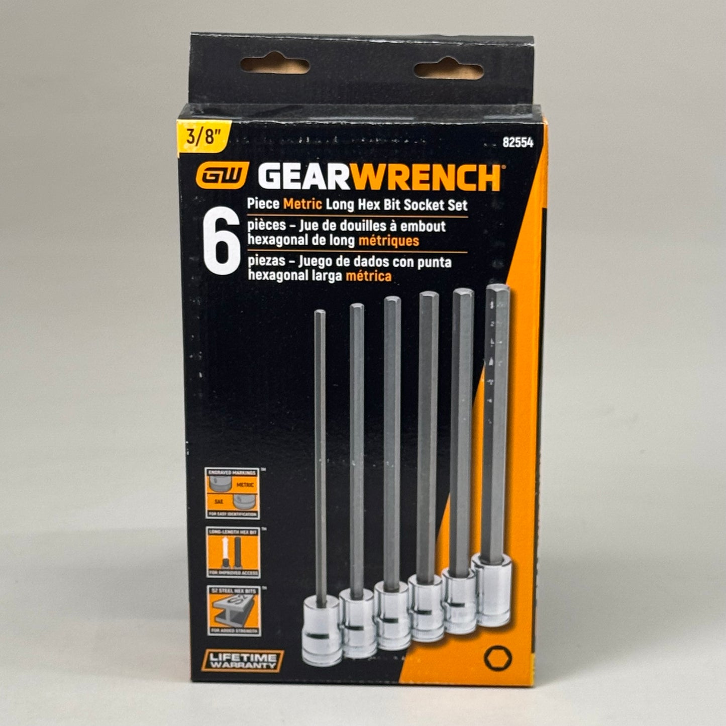 GEARWRENCH (New) (6-Piece) 3/8 in. Drive Metric Long Length Hex Bit Socket Set