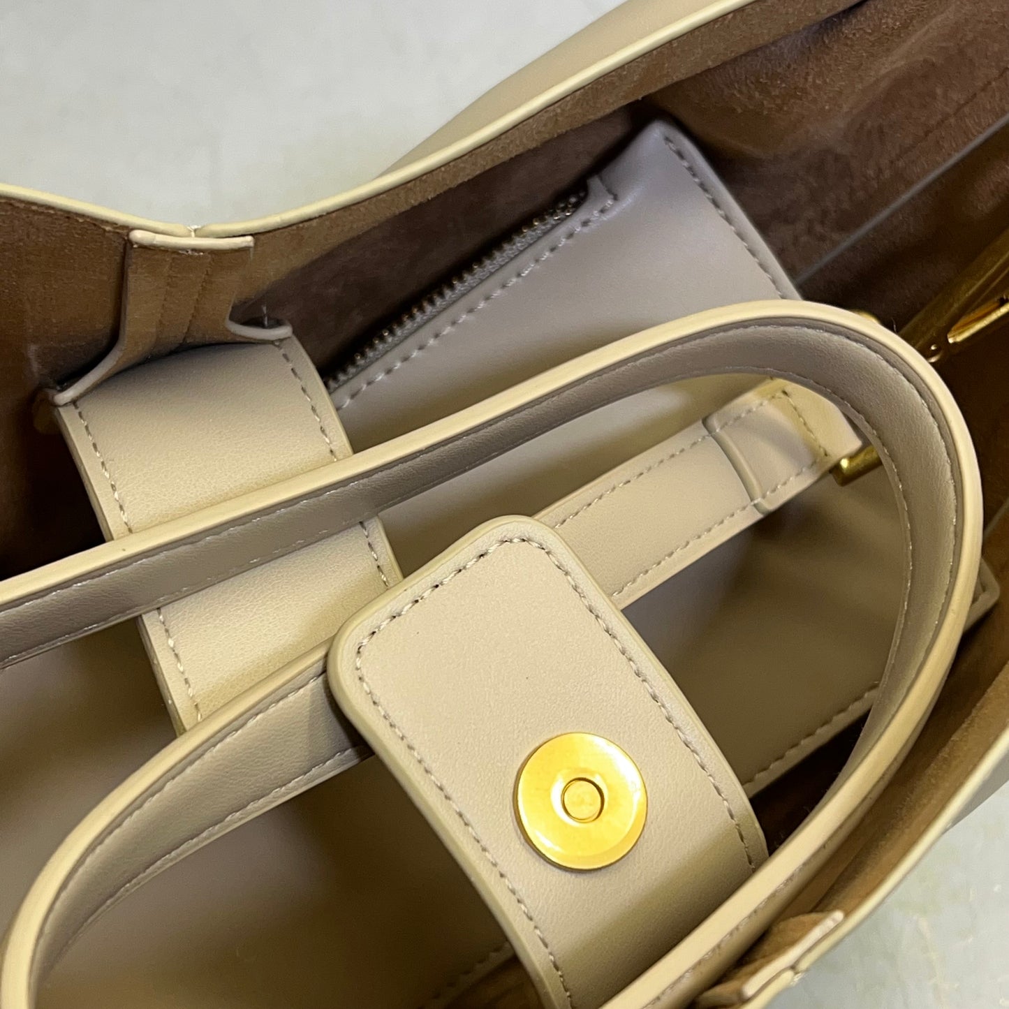 ZA@ ZARA (2 PACK) Bucket & Crescent Moon Style Purse Off White/Creme