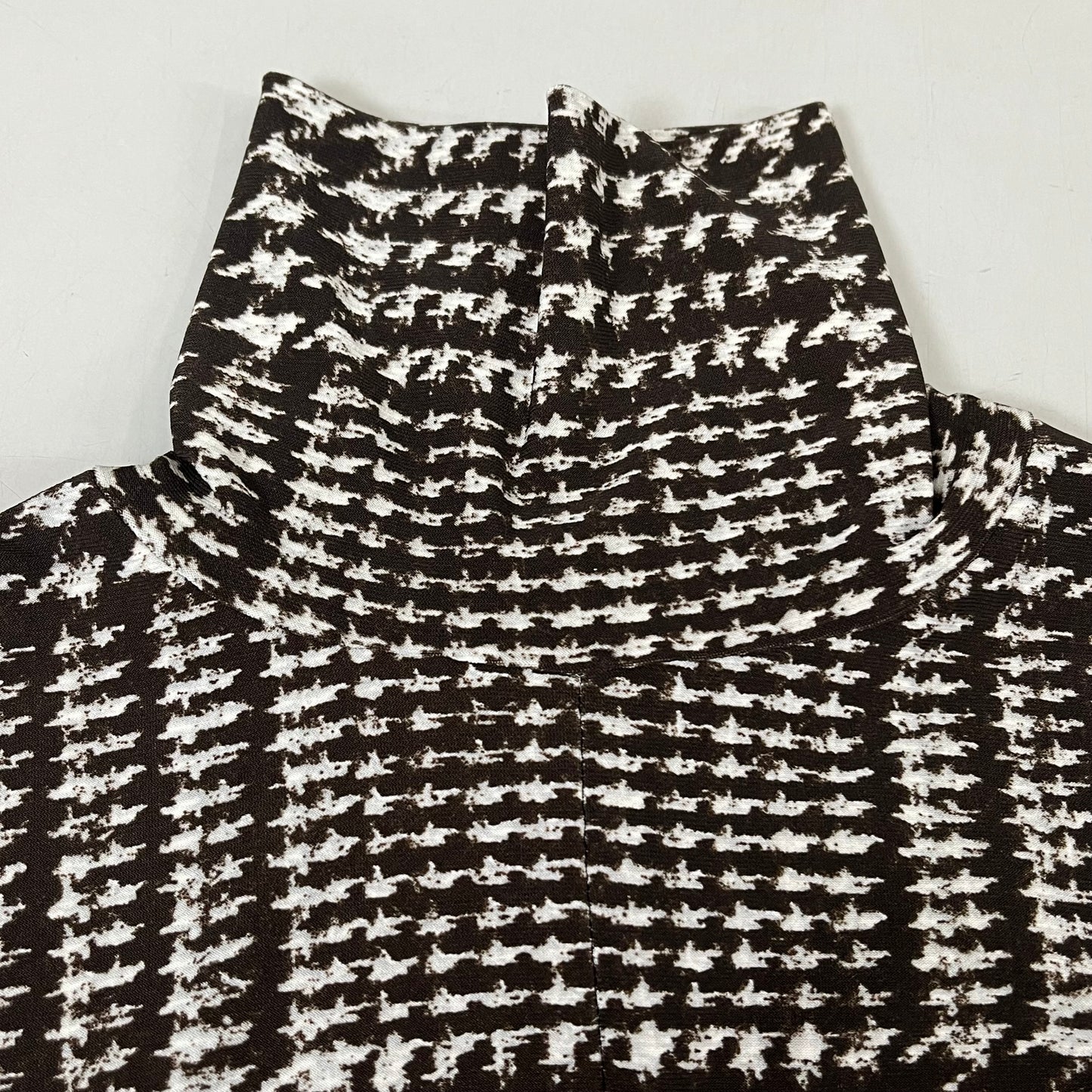 NORMA KAMALI Sleeve Open Back Catsuit Footsie Women's Sz S/36 Chocolate Plaid