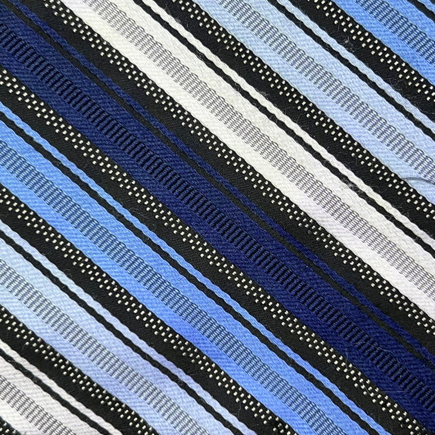 ALEXANDER JULIAN COLOURS Slanted Design Tie 60" Black/Navy Blue (Pre-Owned)